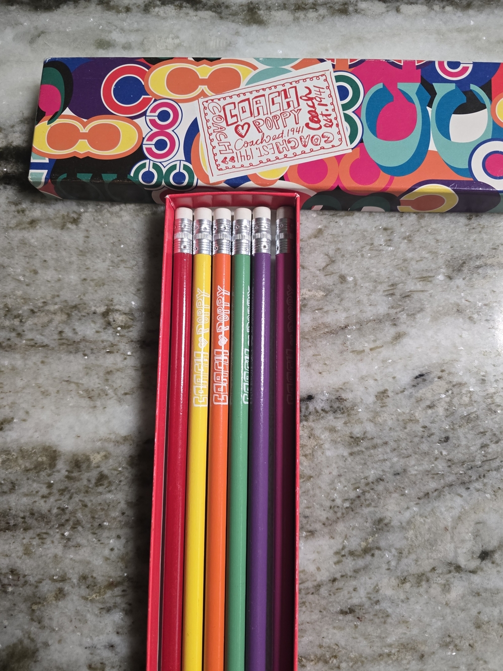 Coach Colorful Poppy Pencil Set. - Picture 5 of 6